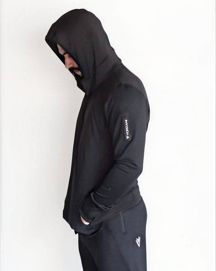 Manta Ray - Athletic Performance Jacket- Unisex - Magnetic Hoodie/Converts 2 Backpack