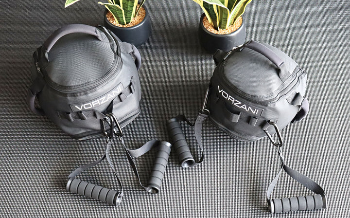 VORZANI Fit Sphere + App Bundle — Portable Home Gym (11.5 Inch) · Covering, Handle Kit + 12 Months of the VORZANI Fit App · Weighted Ball Sold Separately