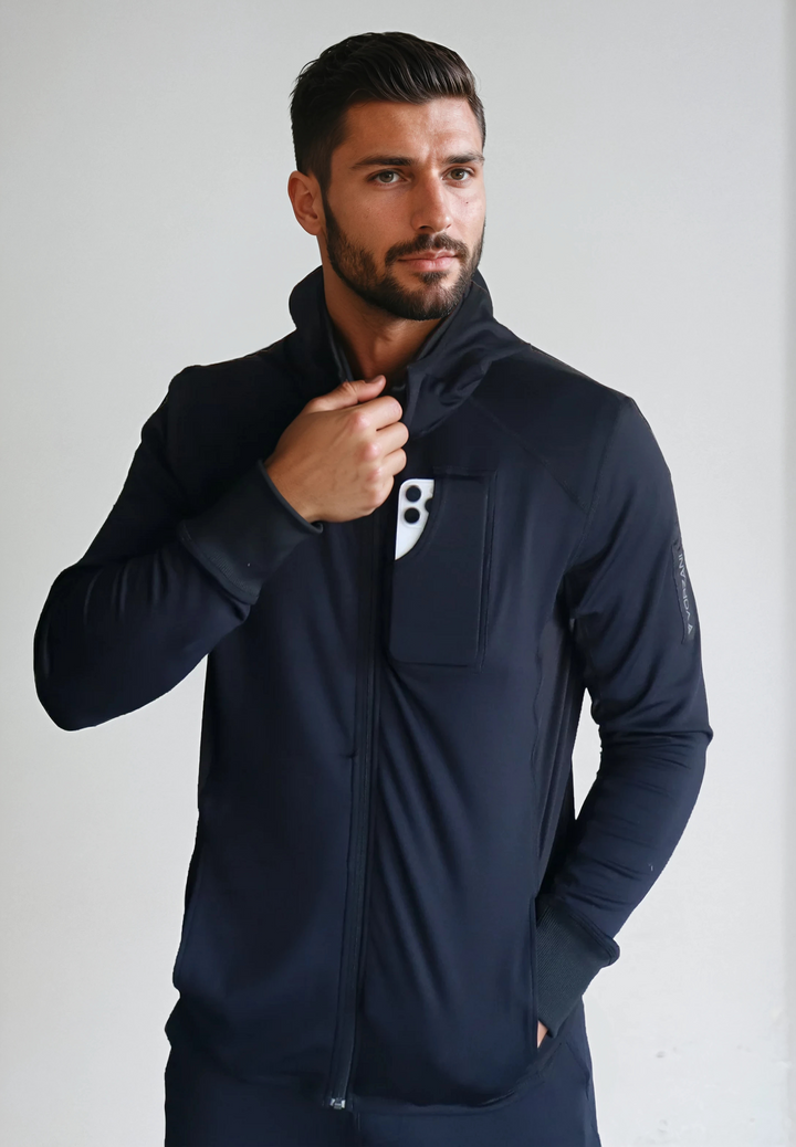 Manta Ray - Athletic Performance Jacket- Unisex - Magnetic Hoodie/Converts 2 Backpack